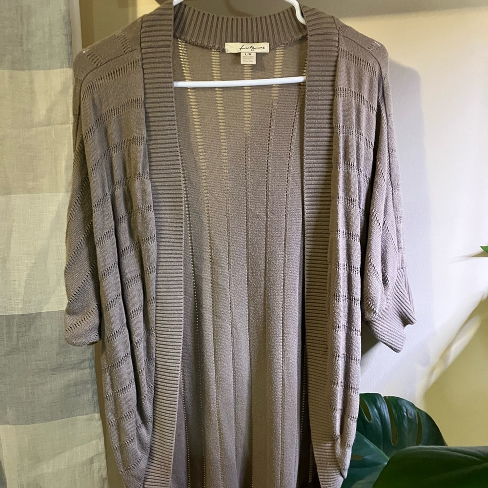 Cozy Open-Front Sweater in Taupe